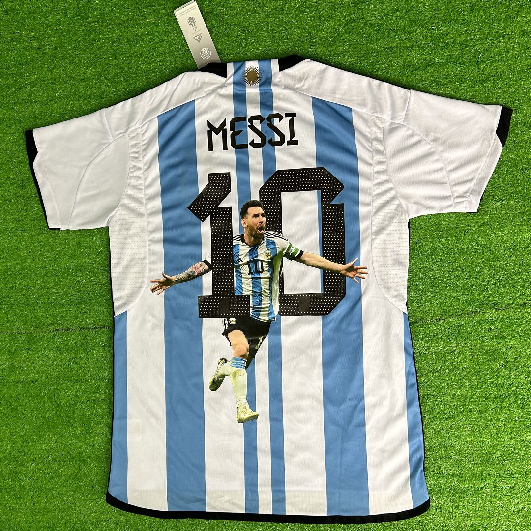 Argentina World Cup Champion Messi #10 First Anniversary Special Edition Soccer Jersey 2022