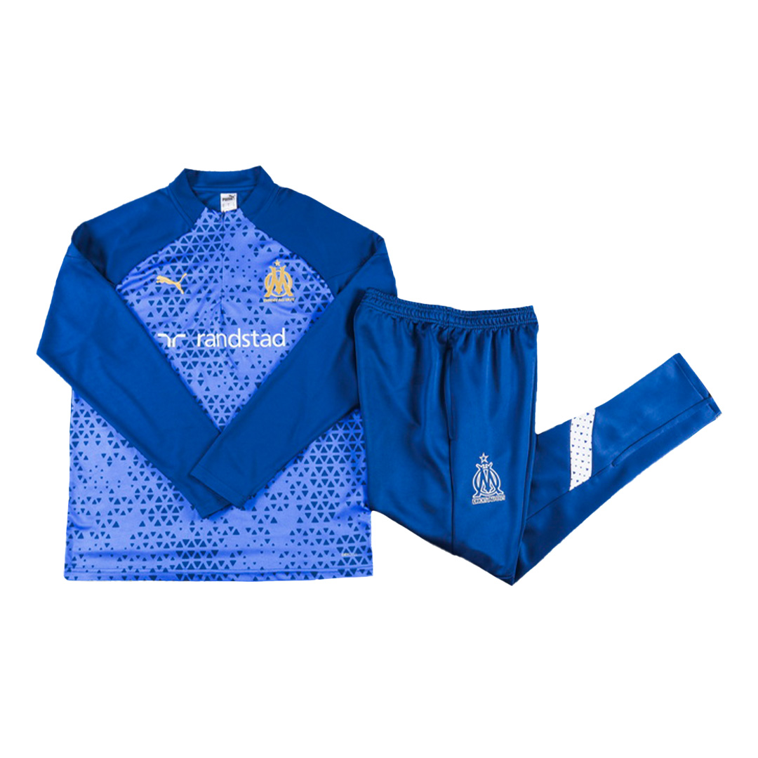 Marseille Zipper Sweatshirt Kit(Top+Pants) Blue 2023/24