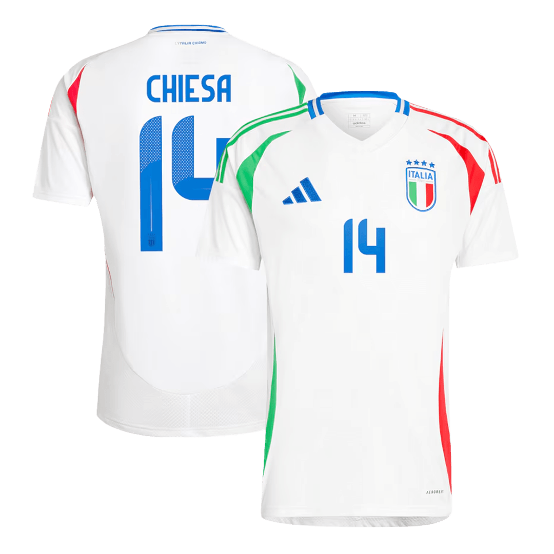 Italy Away Jersey BARELLA #18 CHIESA #14 DIMARCO #3 EURO 2024