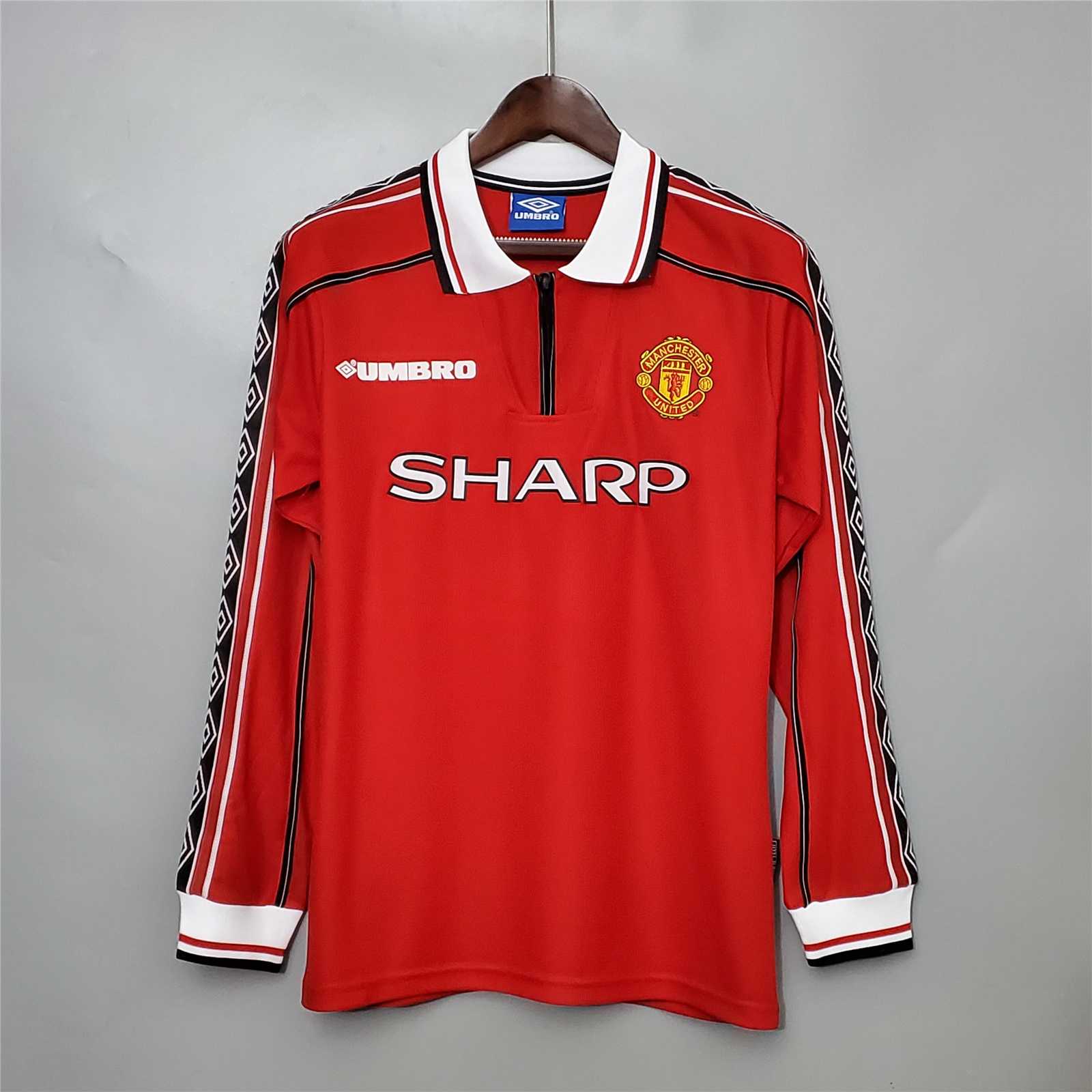 Manchester United Beckham #7 Retro Jersey Home Long Sleeve 1998/00