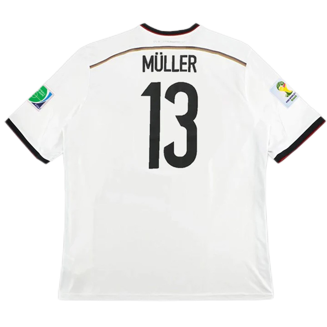 Germany 4 Star Retro Jersey Home World Cup 2014