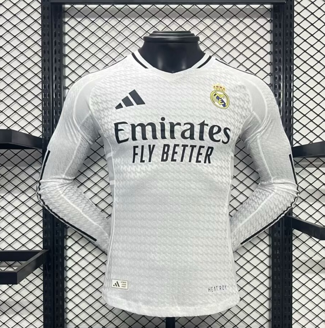 Real Madrid Home Long Sleeve Jersey Player Version 2024/25
