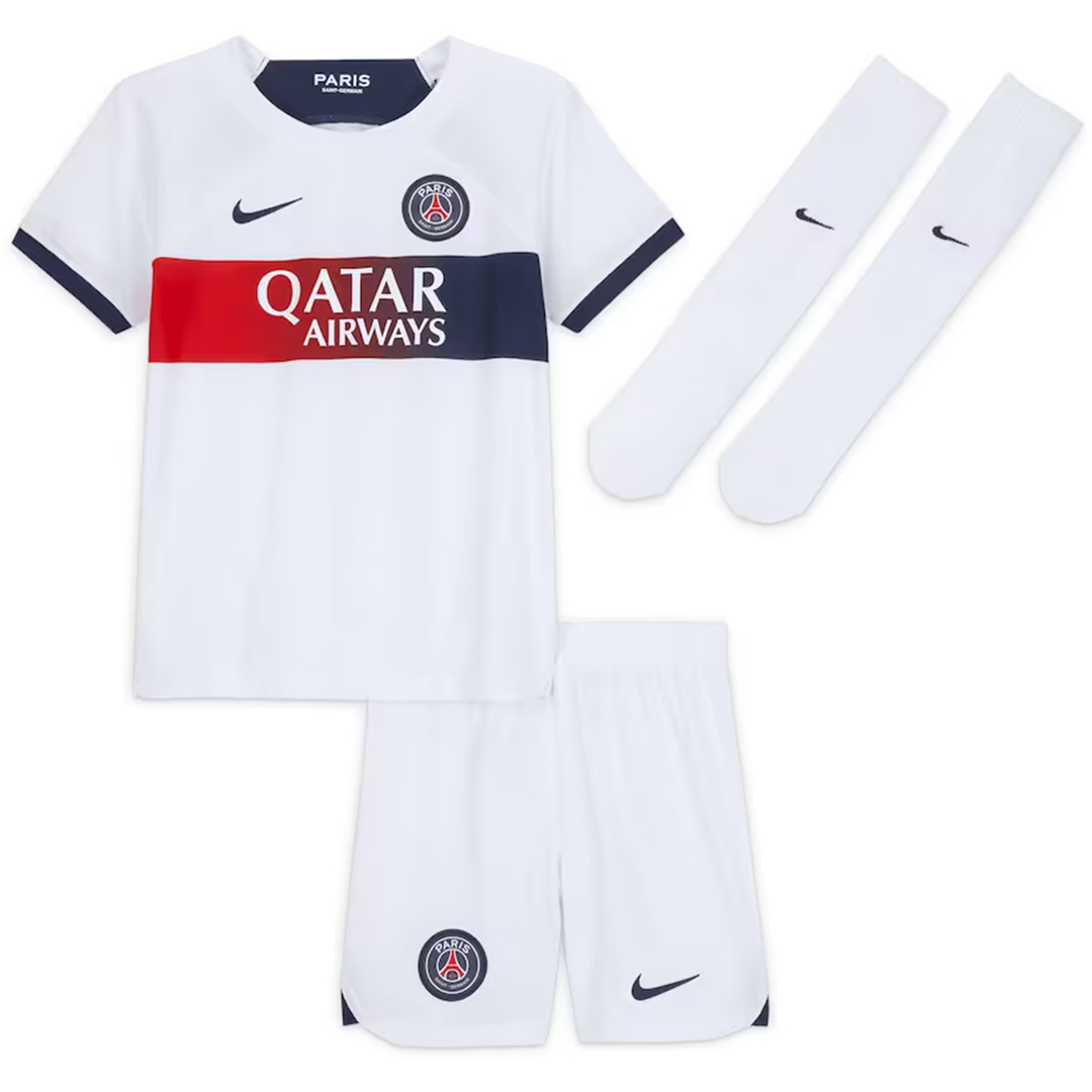 Kids PSG Away Whole Kit Jersey+Shorts+Socks 2023/24