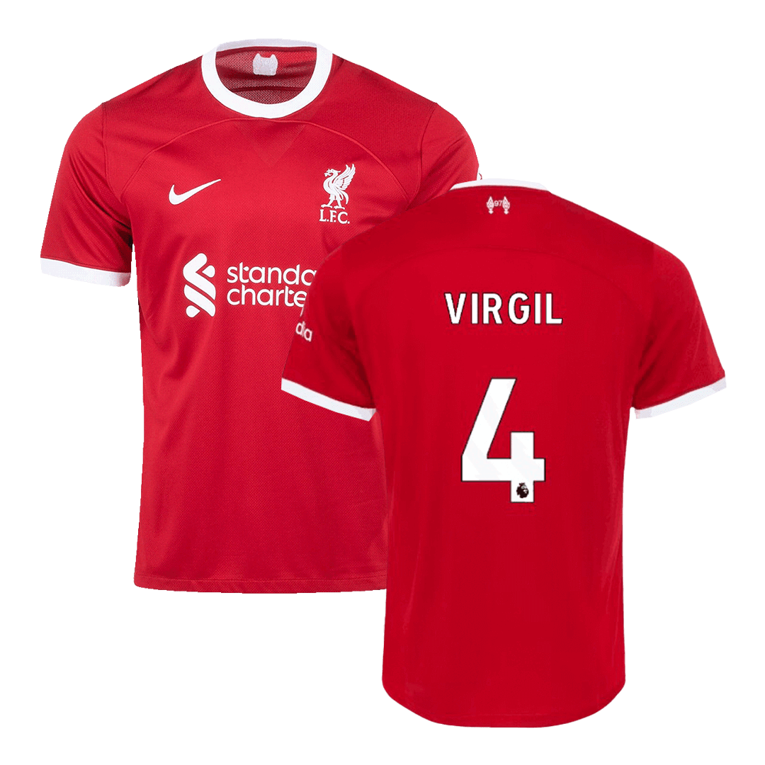 M.SALAH #11 VIRGIL #4 SZBOSZLAI #8 MAC ALLISTER #10 Liverpool Home Jersey 2023/24