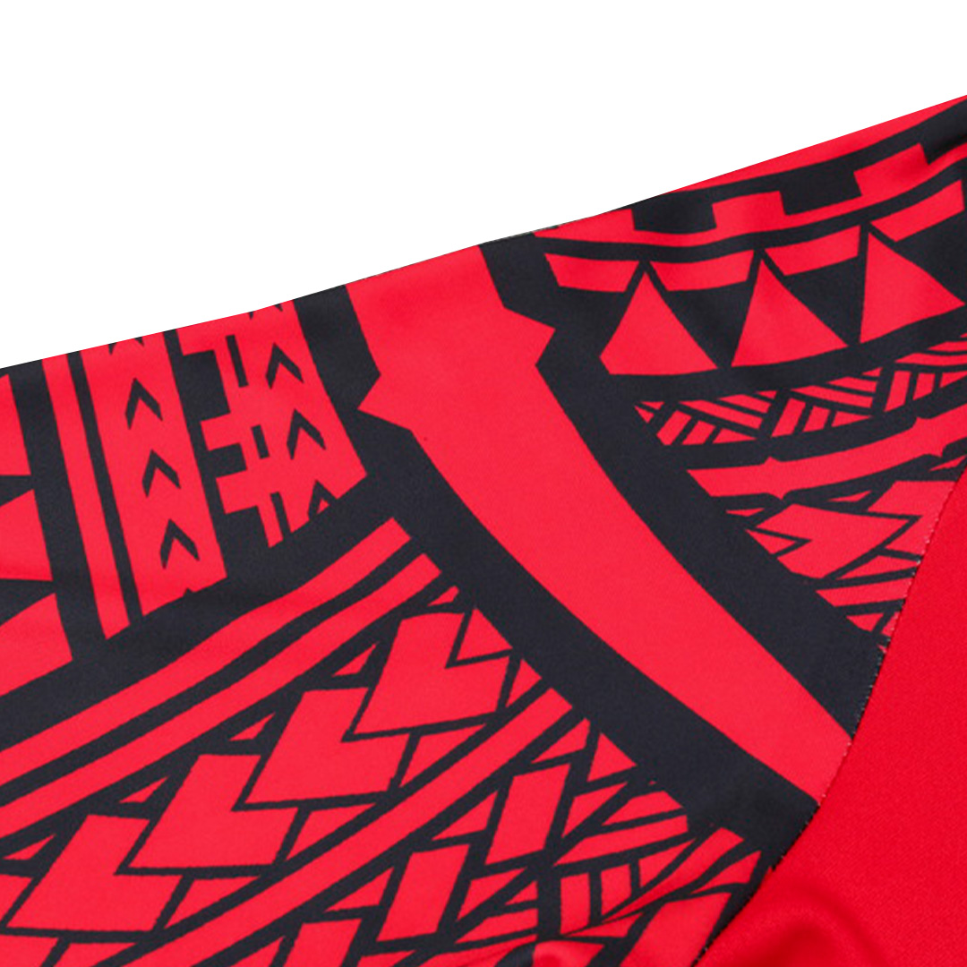 Kids Napoli Zipper Sweatshirt Kit(Top+Pants) Red 2023/24