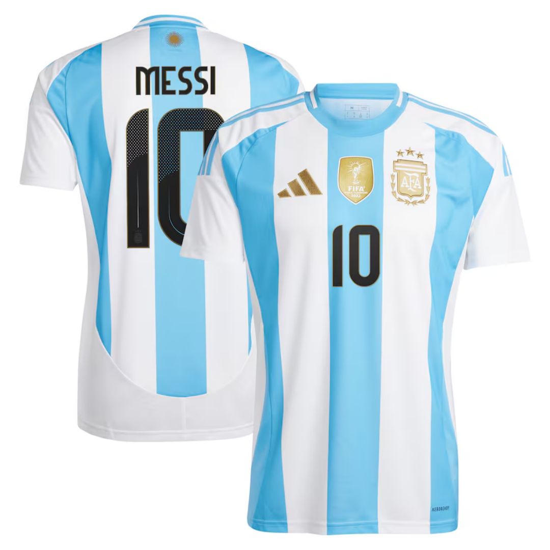 Argentina Home Jersey Messi #10 Di Maria #11 J.Álvarez #9 Copa America 2024