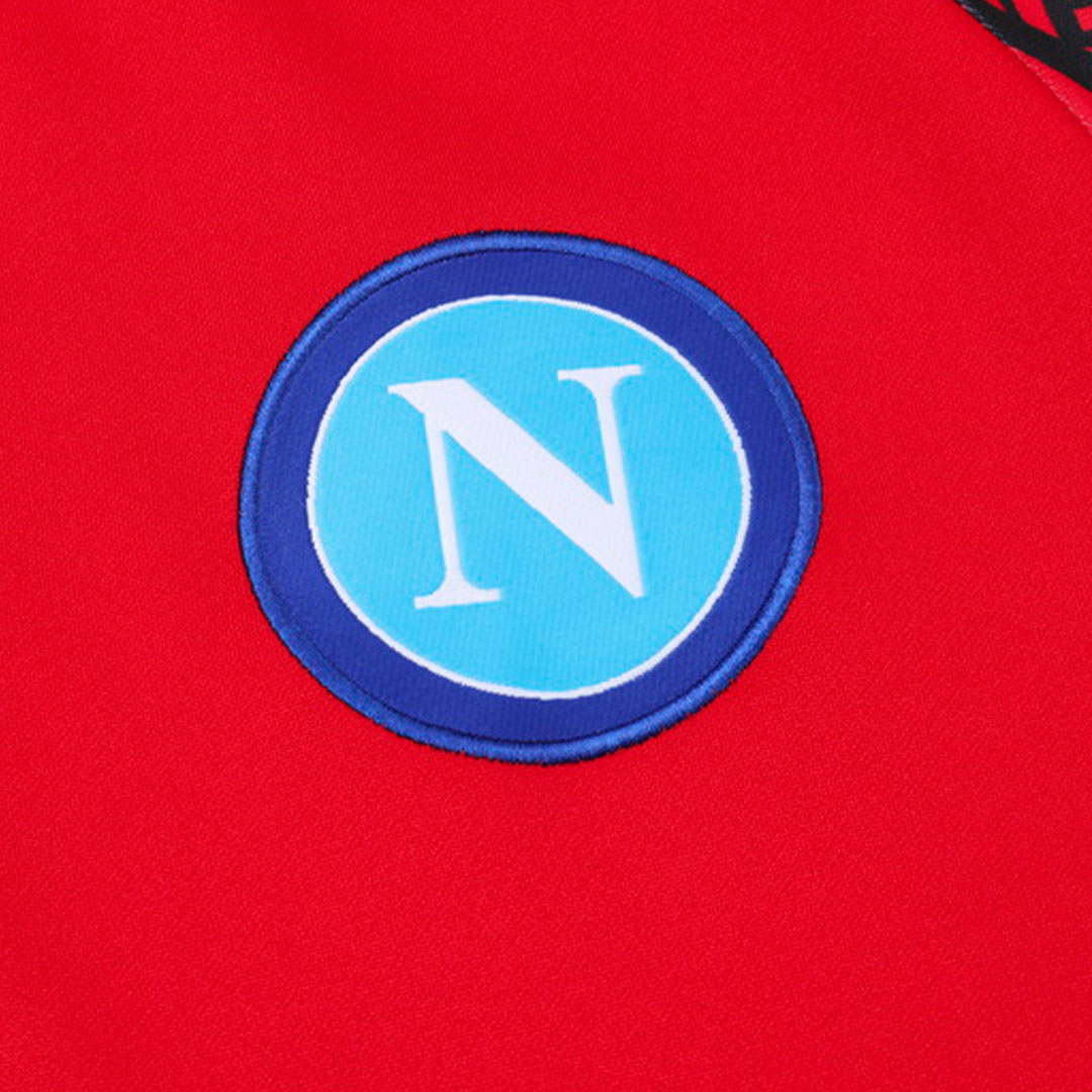 Kids Napoli Zipper Sweatshirt Kit(Top+Pants) Red 2023/24