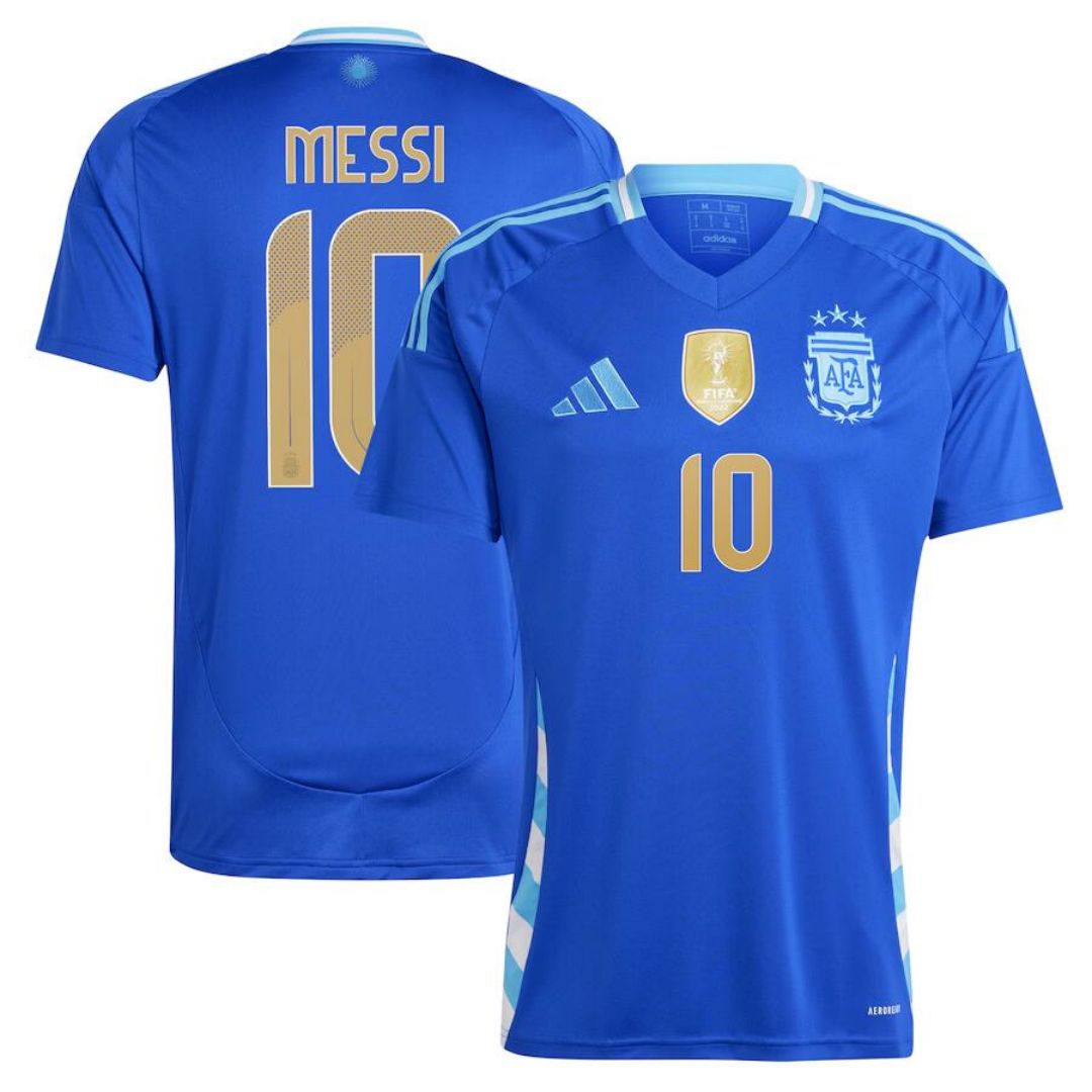 Argentina Away Jersey Messi #10 Di Maria #11 J.Álvarez #9 Copa America 2024