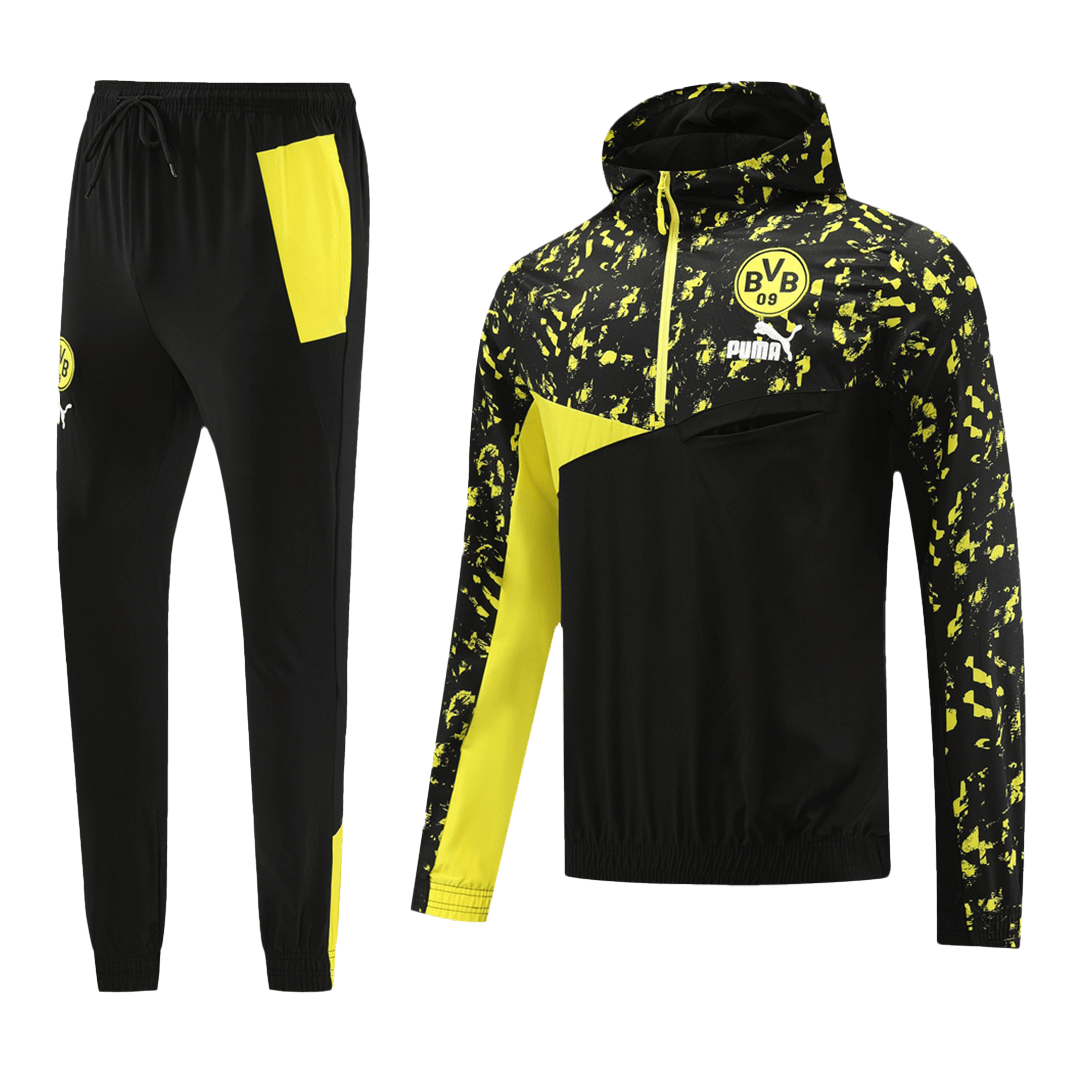 Borussia Dortmund Zipper Windbreaker Hoodie Kit (Jacket+Pants) 2023/24