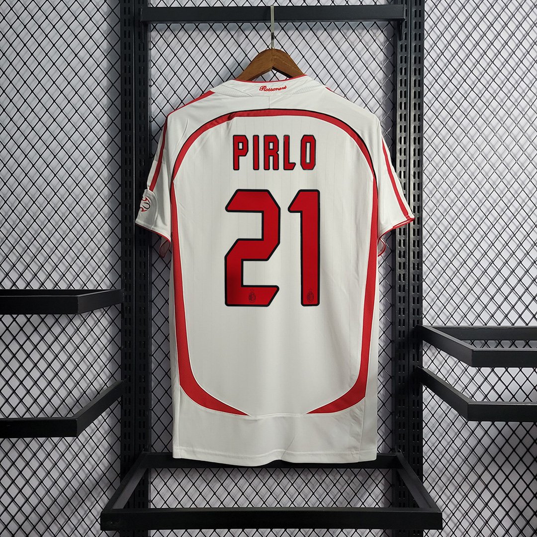 AC Milan Ronaldo #99 Kakà #22 Maldini #3 Pirlo #21 UCL Final Retro Jersey Away Replica 2006/07