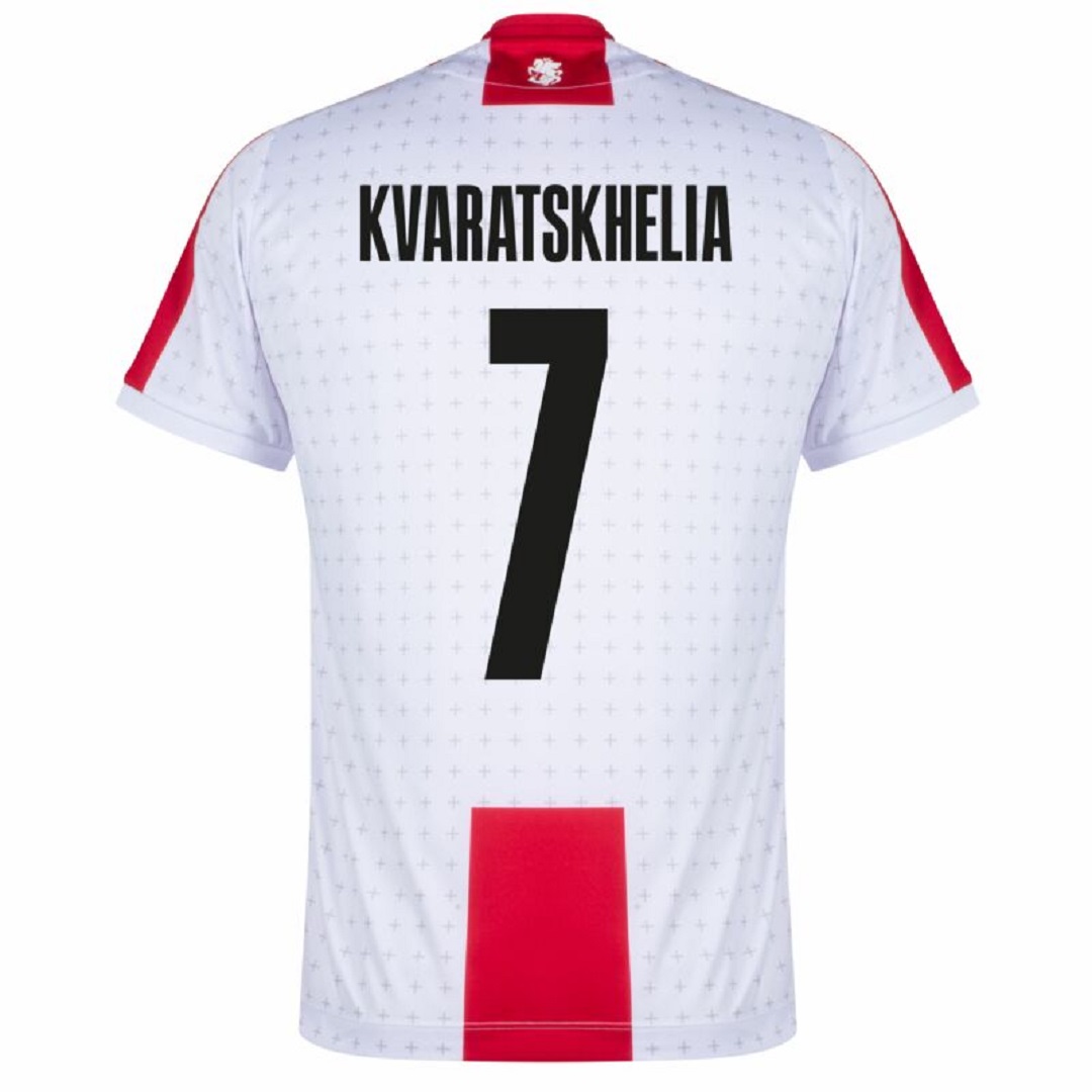 Georgia Home Jersey Euro 2024 KVARATSKHELIA #7 Soccer Apparel
