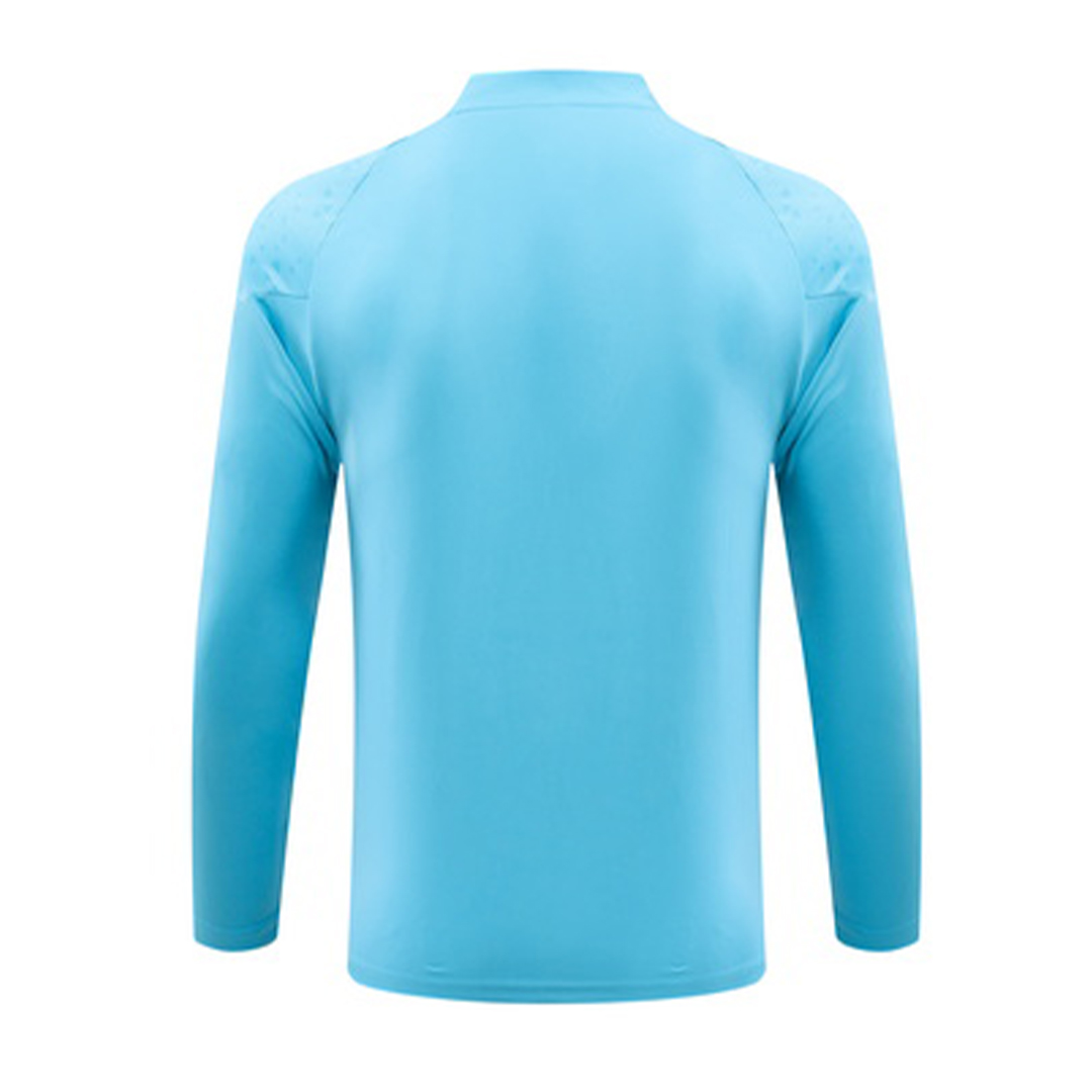 Kids Marseille Zipper Sweatshirt Kit(Top+Pants) Blue 2023/24