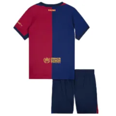 Kids Barcelona Home Kit(Jersey+Short) Without Spofity Text 2024/25