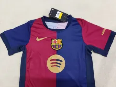 Kids Barcelona Home Kit(Jersey+Short) Without Spofity Text 2024/25