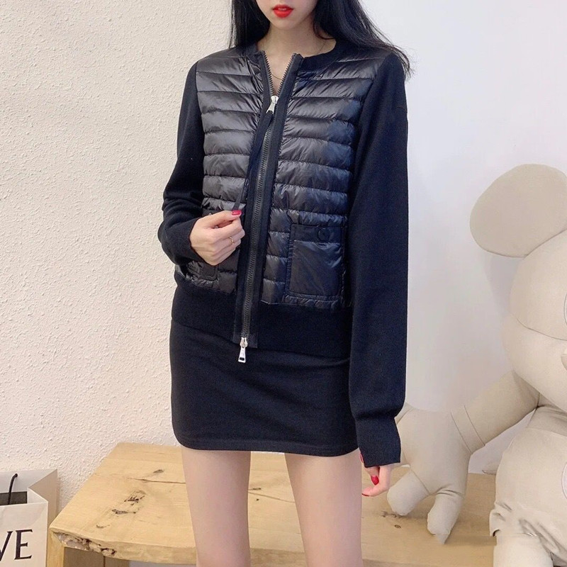 Women's Knitted Jacket Down splicing jacket