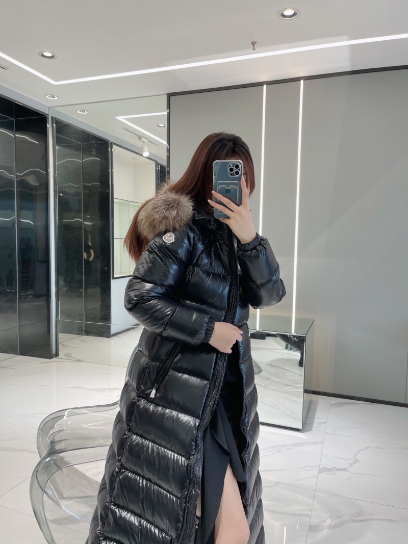 Women winter long down jacket 90% white duck down puffer jacket S-XL