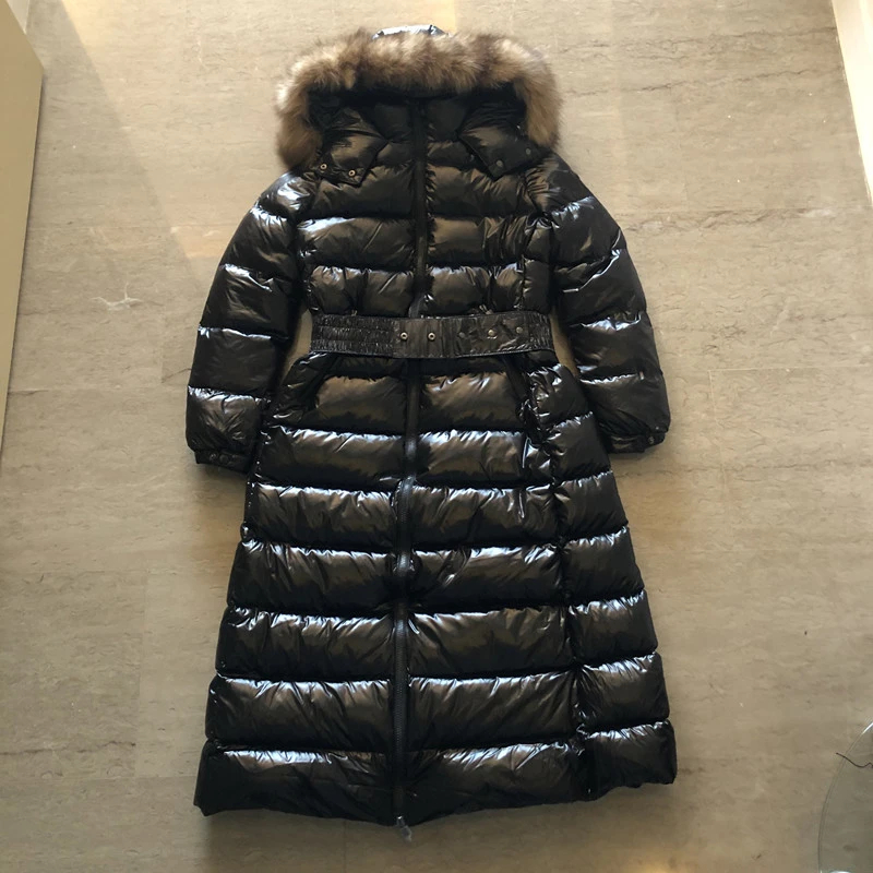 Women winter long down jacket 90% white duck down puffer jacket S-XL