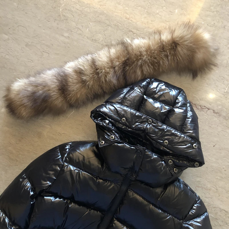 Women winter long down jacket 90% white duck down puffer jacket S-XL