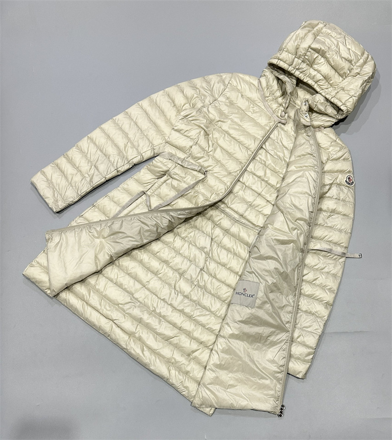 Women winter jacket Lightweight Mid-length Hooded Lace-up puffer coat