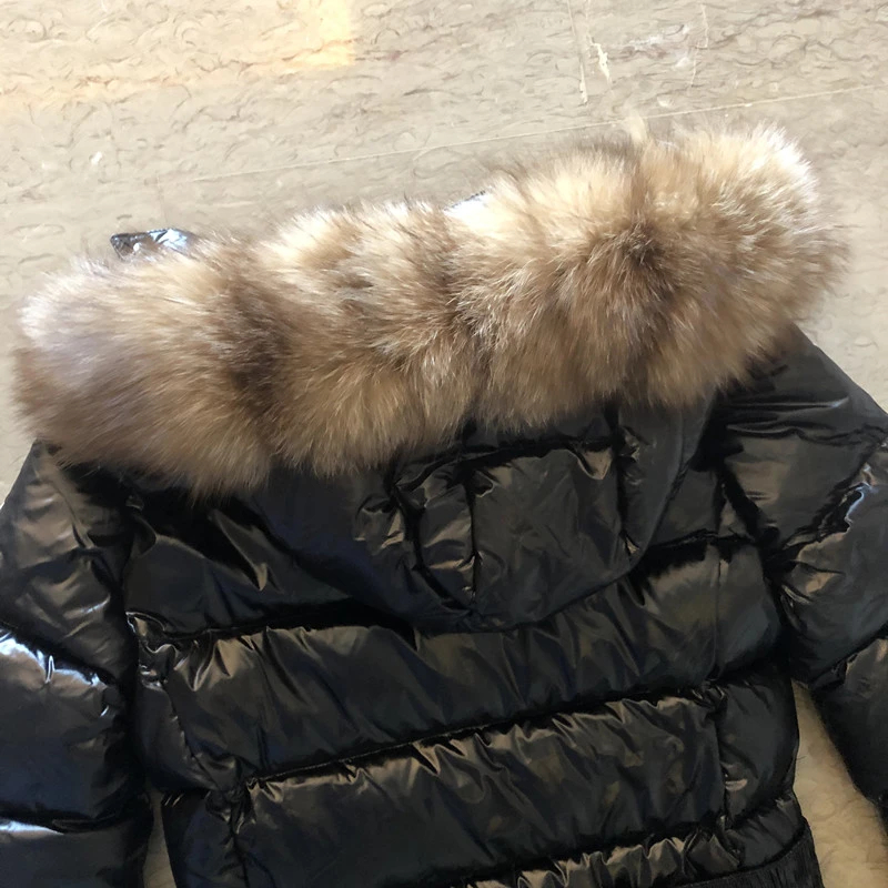 Women winter long down jacket 90% white duck down puffer jacket S-XL