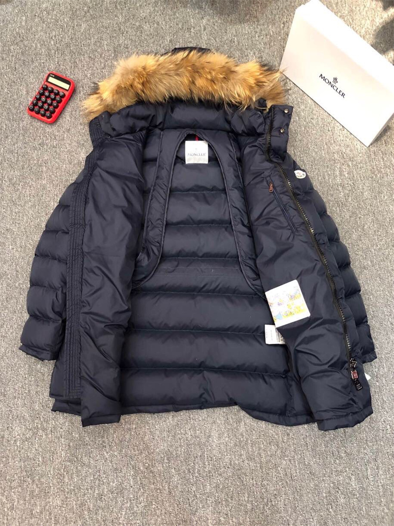 Winter jacket for men natural big fur 90% white duck down filler puffer coats