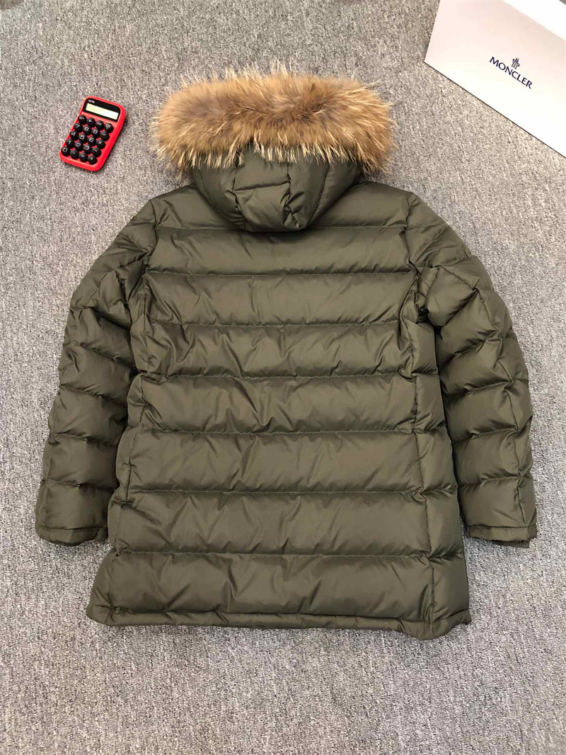 Winter jacket for men natural big fur 90% white duck down filler puffer coats