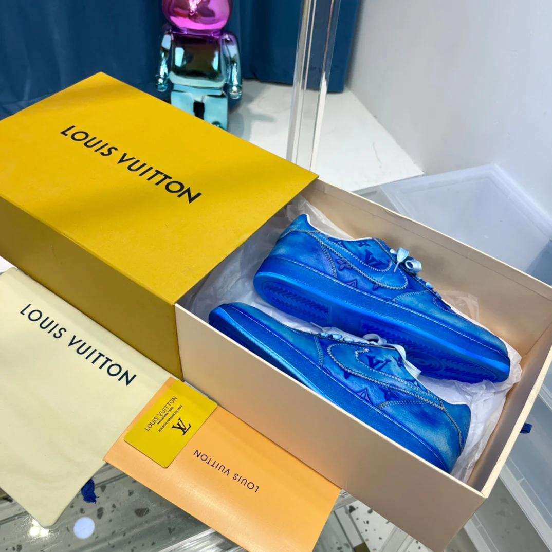 Blue, Green, Yellow and White Shoes