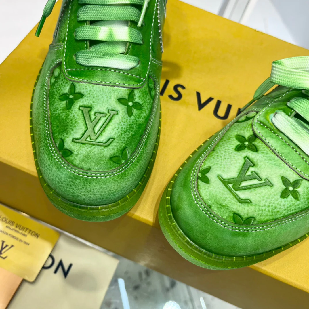 Blue, Green, Yellow and White Shoes