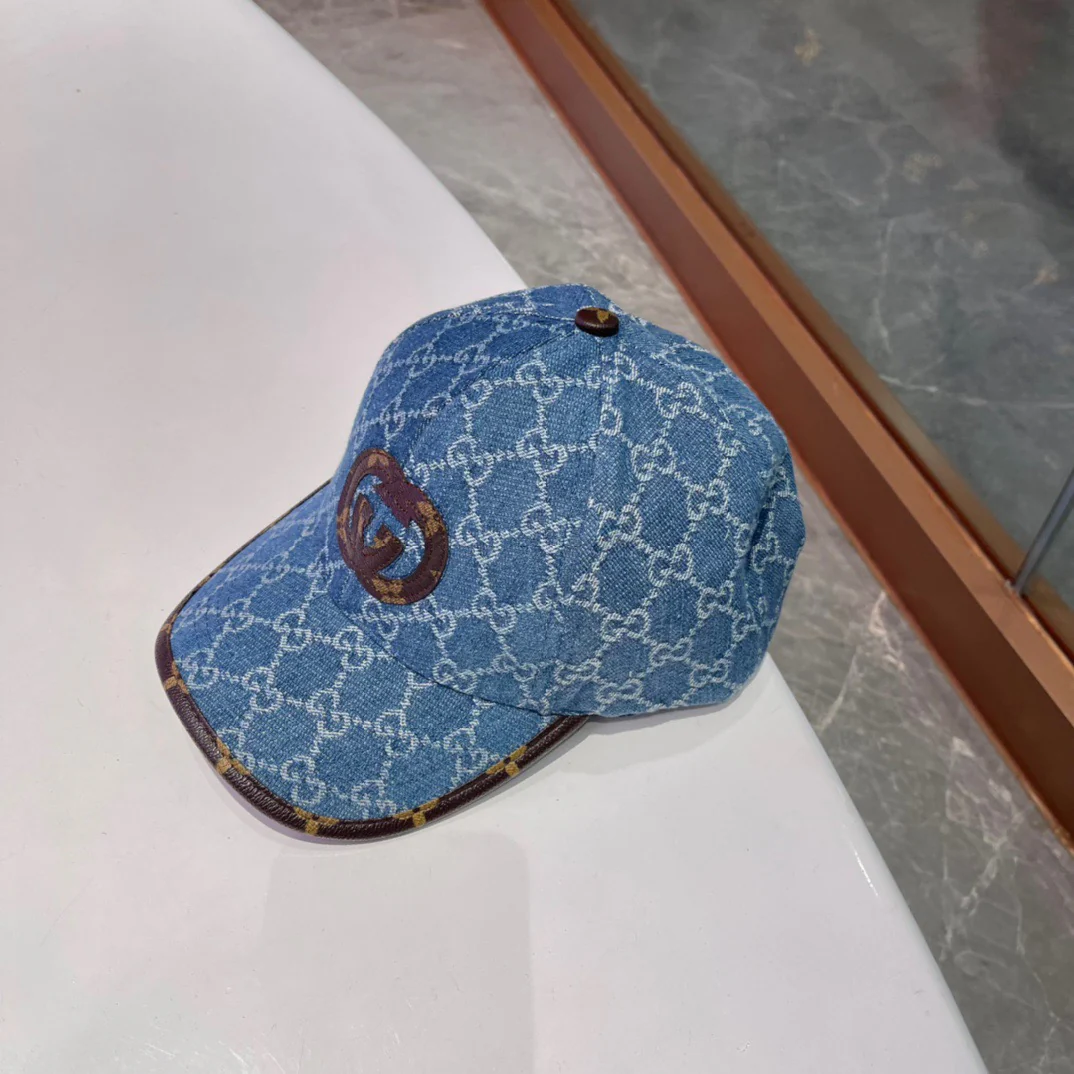 Brown, white, black and blue Caps