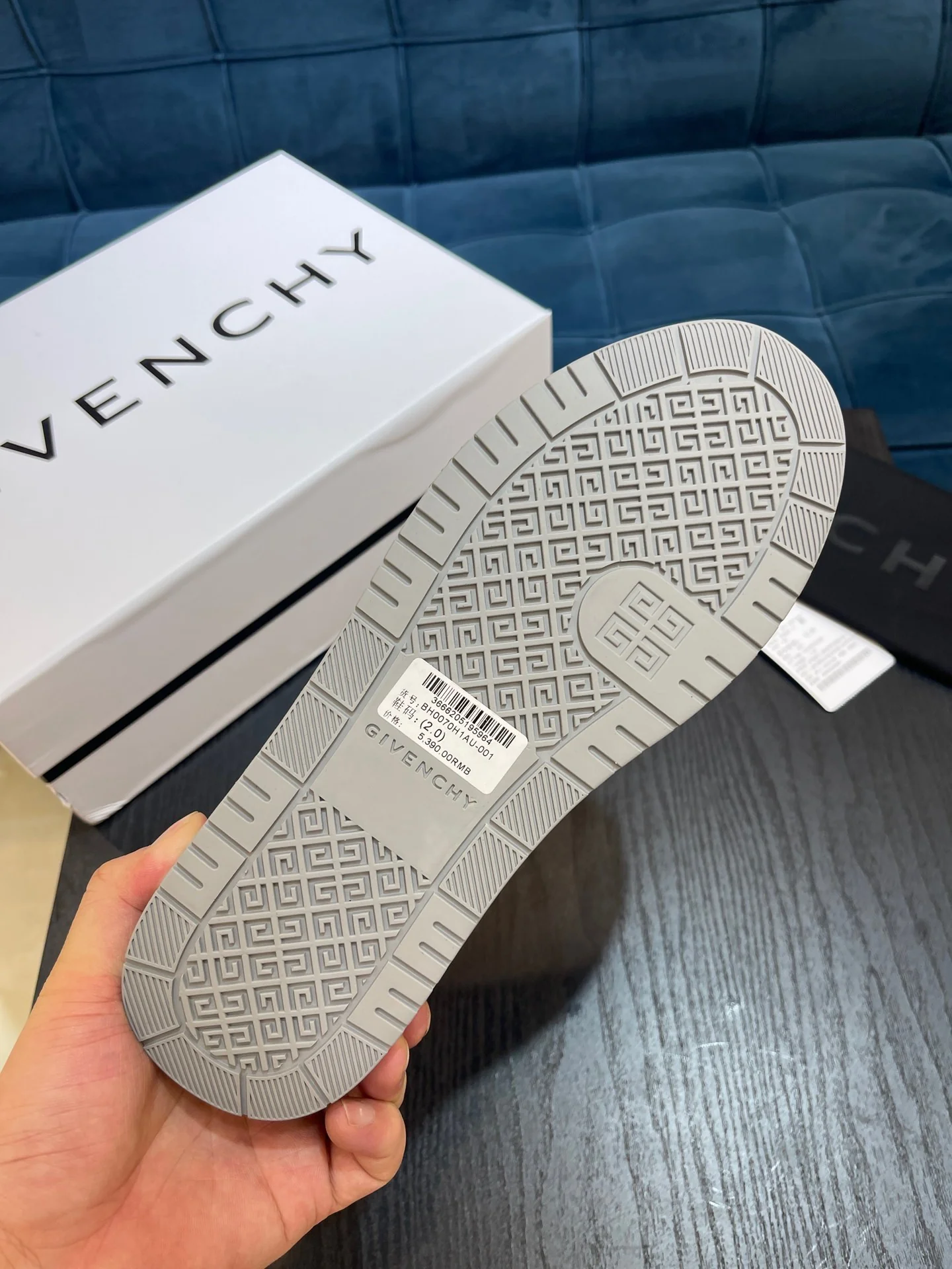 White, Black and Blue Shoes