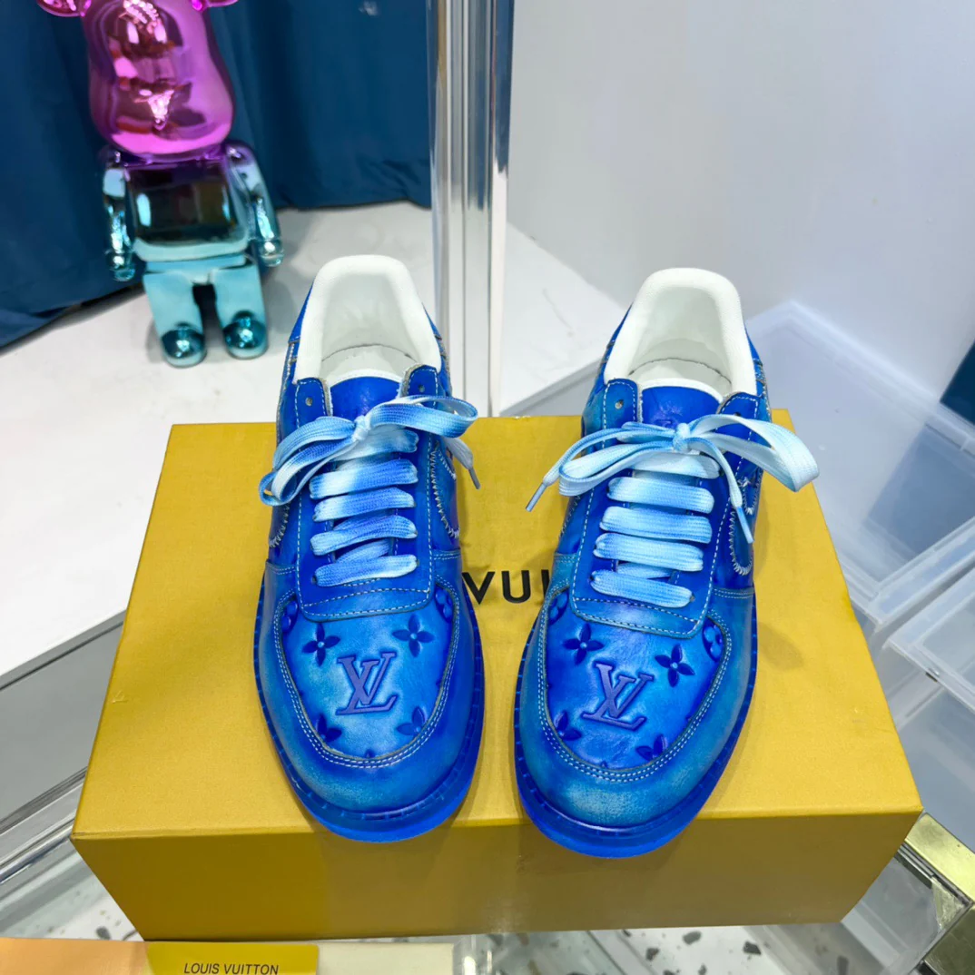 Blue, Green, Yellow and White Shoes