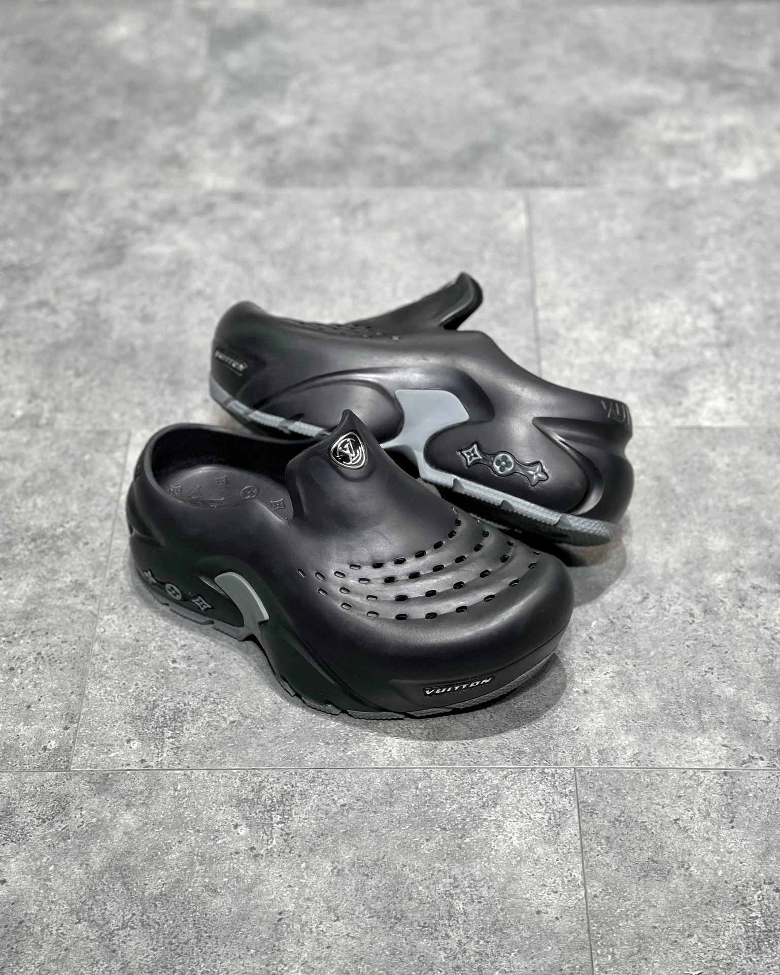 Black White and Blue Shoes