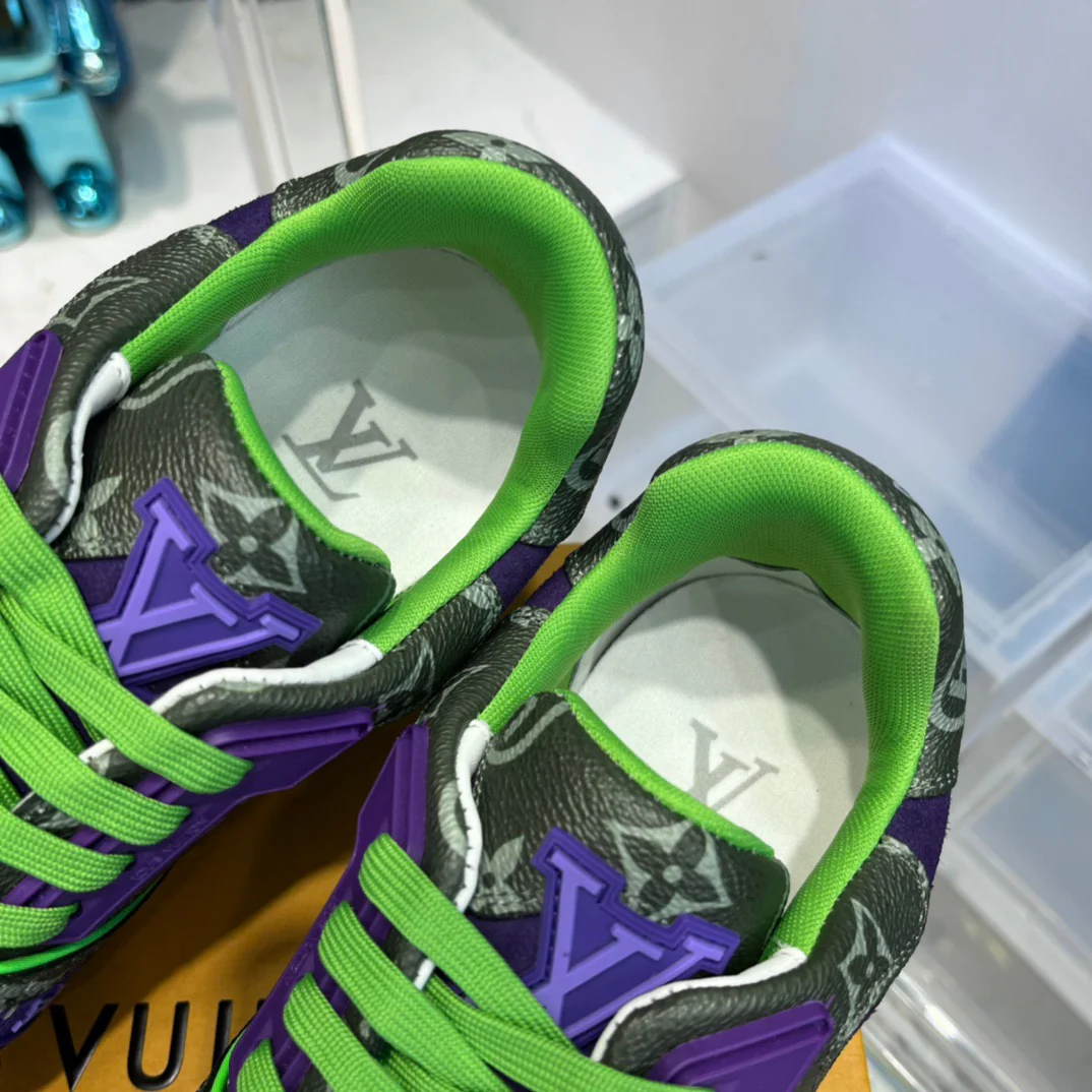 Blue green, Yellow white and Black white Shoes