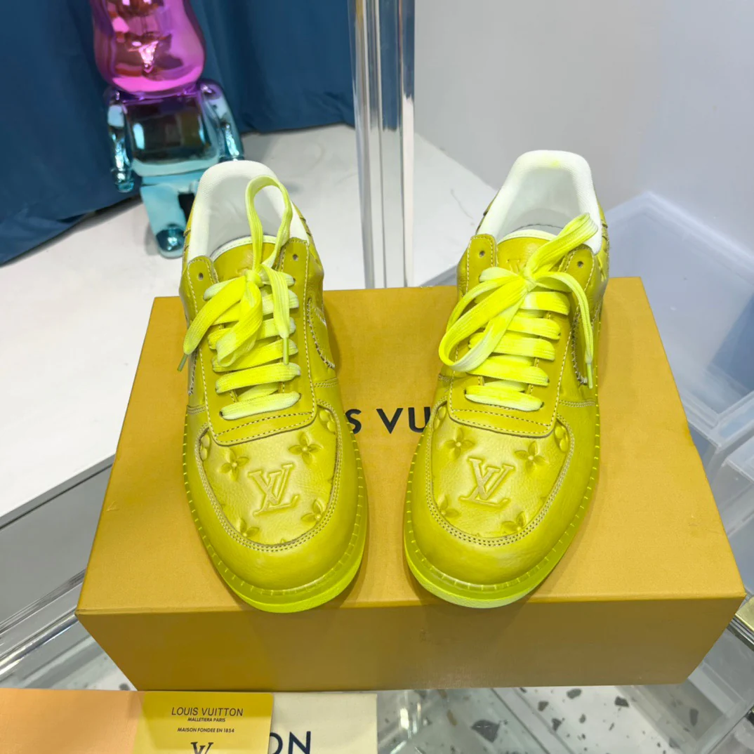 Blue, Green, Yellow and White Shoes