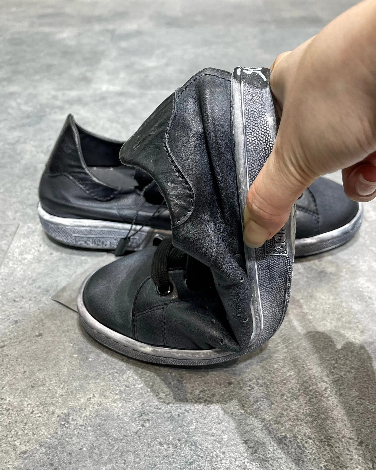 Black, White black and White green Shoes