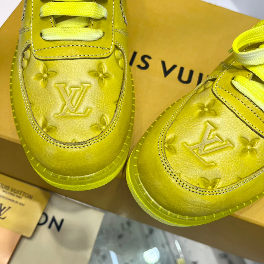 Blue, Green, Yellow and White Shoes