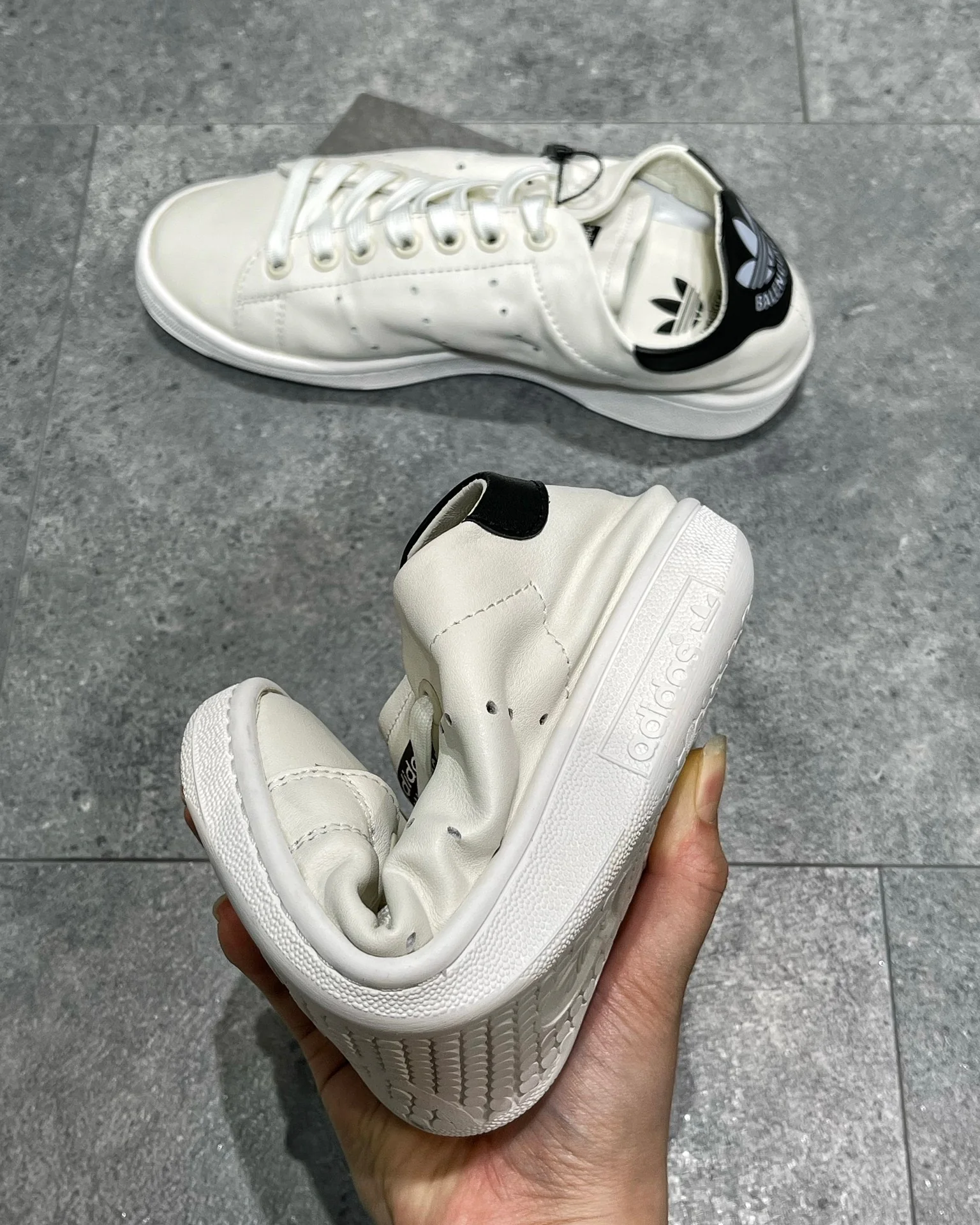 Black, White black and White green Shoes