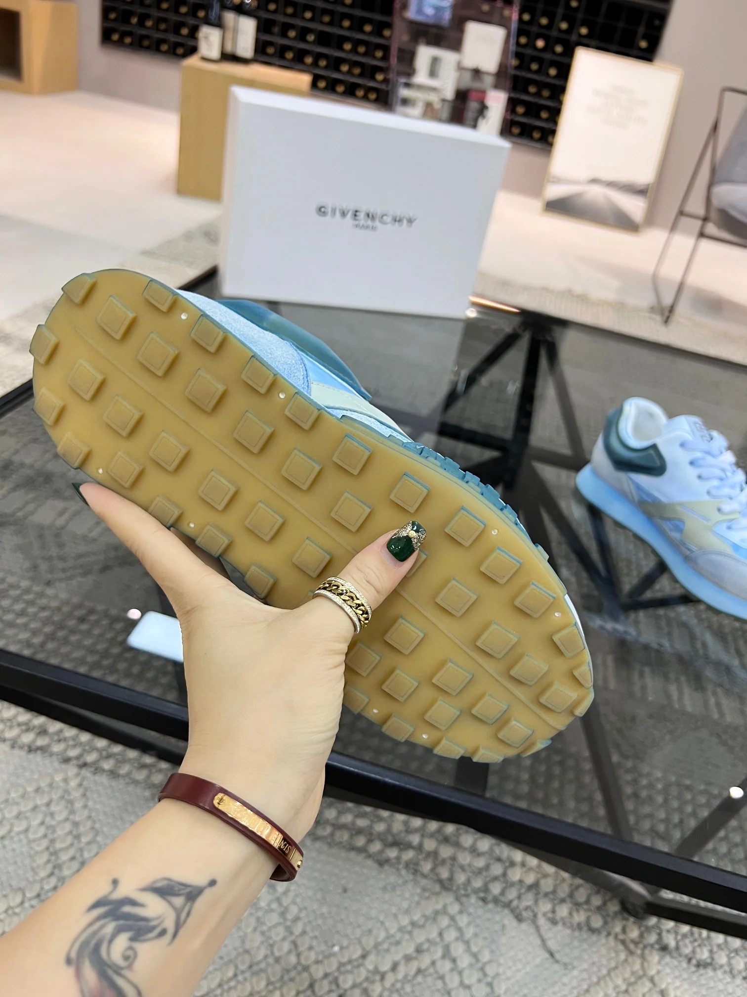 Orange, Light green, Yellow, White and Light Blue Shoes