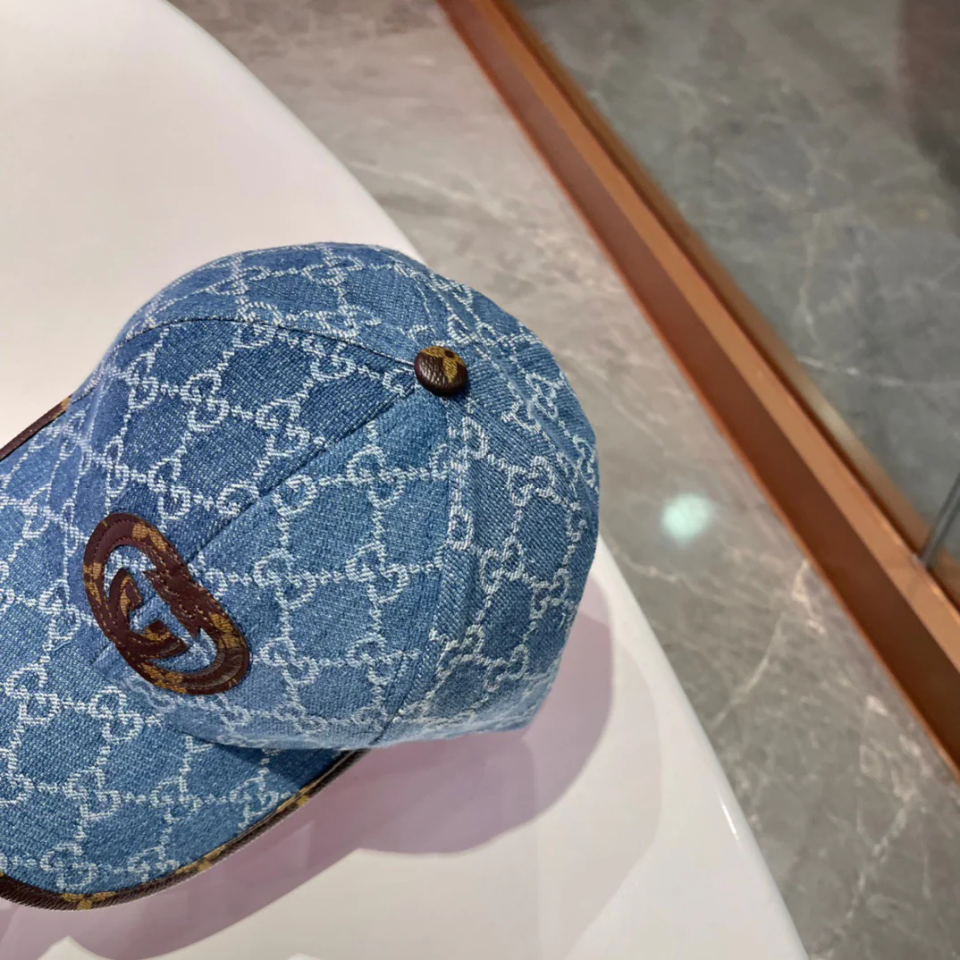 Brown, white, black and blue Caps