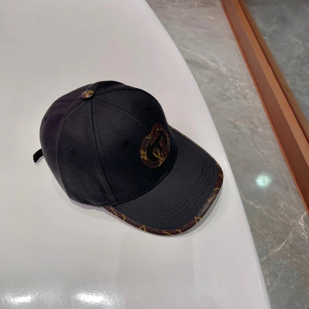 Brown, white, black and blue Caps