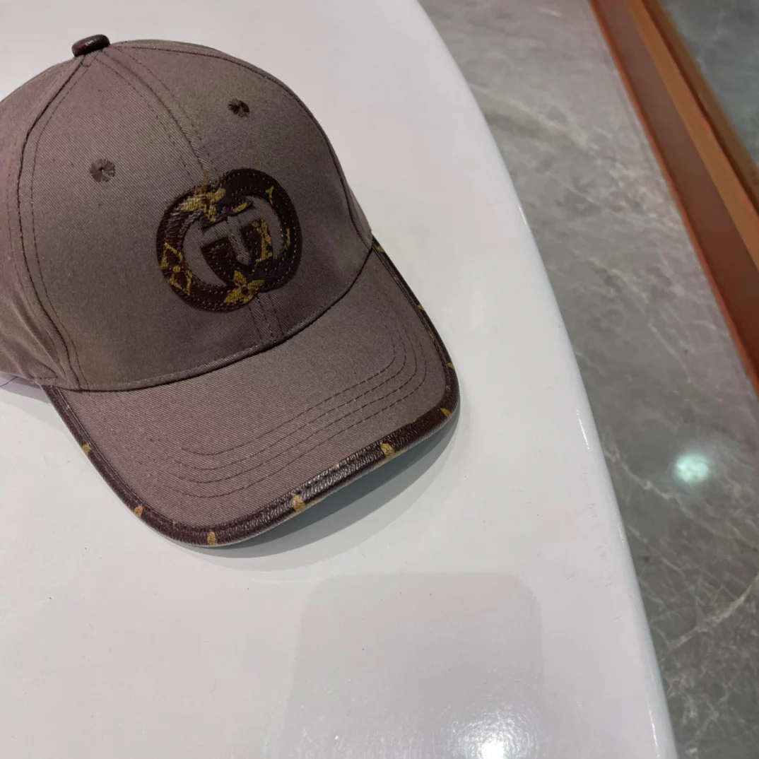 Brown, white, black and blue Caps