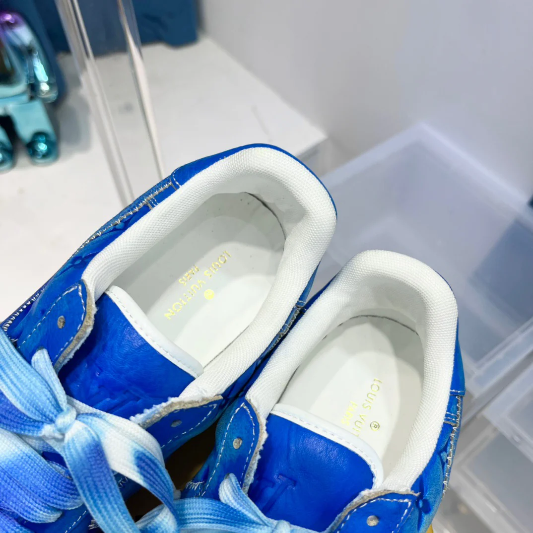 Blue, Green, Yellow and White Shoes