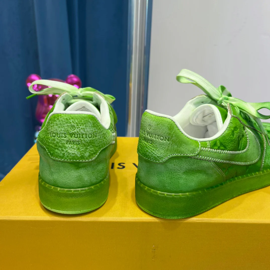 Blue, Green, Yellow and White Shoes