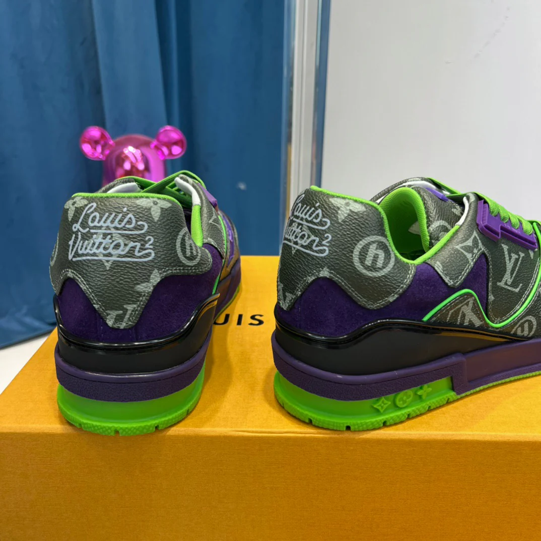 Blue green, Yellow white and Black white Shoes