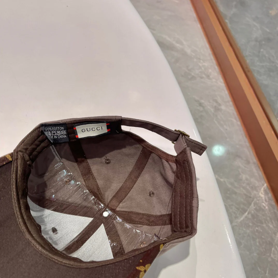 Brown, white, black and blue Caps