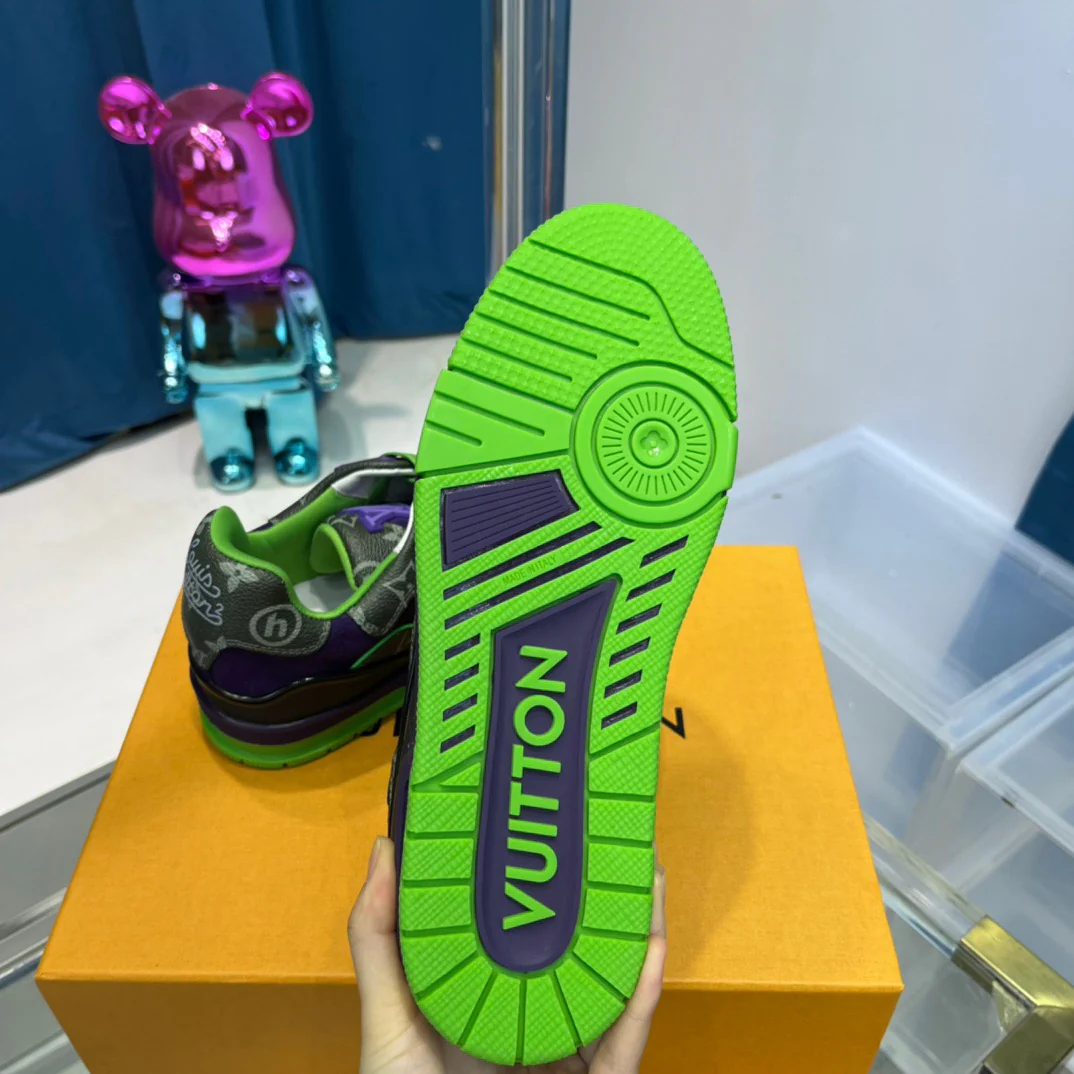 Blue green, Yellow white and Black white Shoes