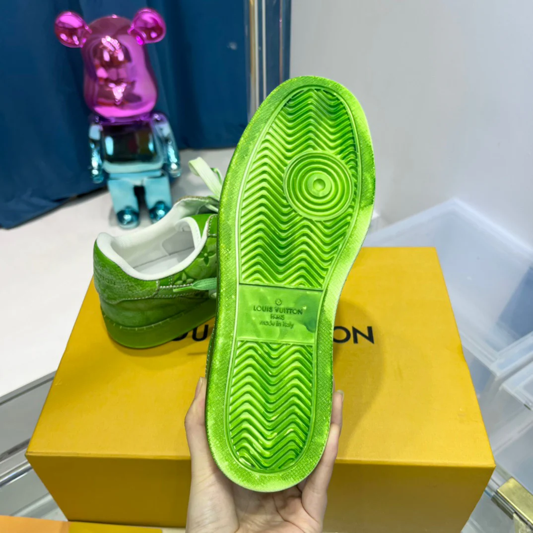 Blue, Green, Yellow and White Shoes