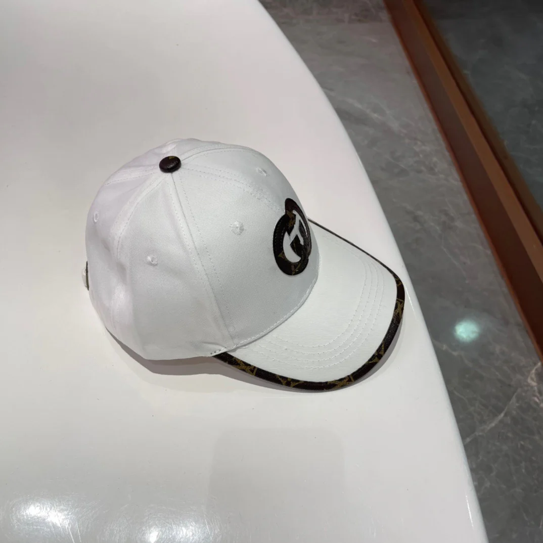 Brown, white, black and blue Caps