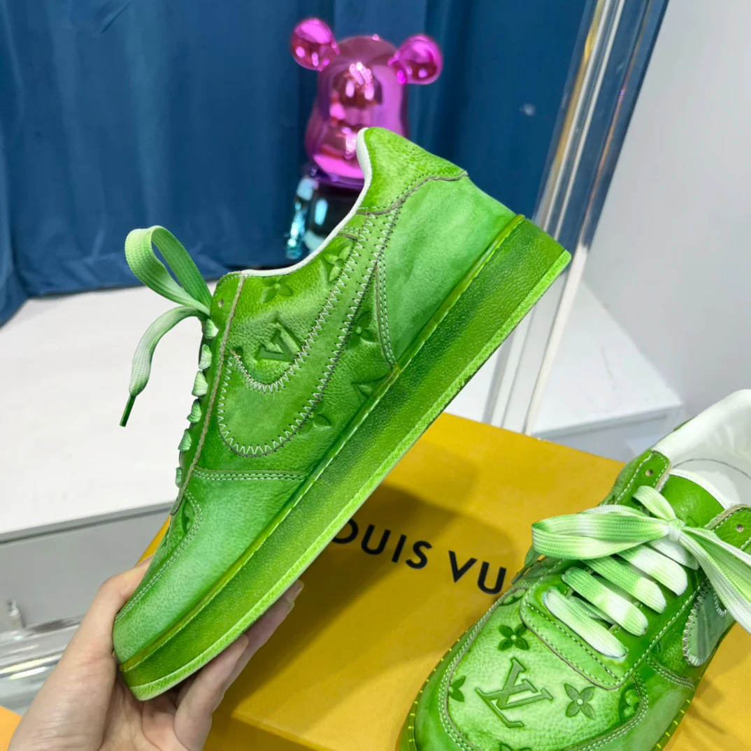 Blue, Green, Yellow and White Shoes