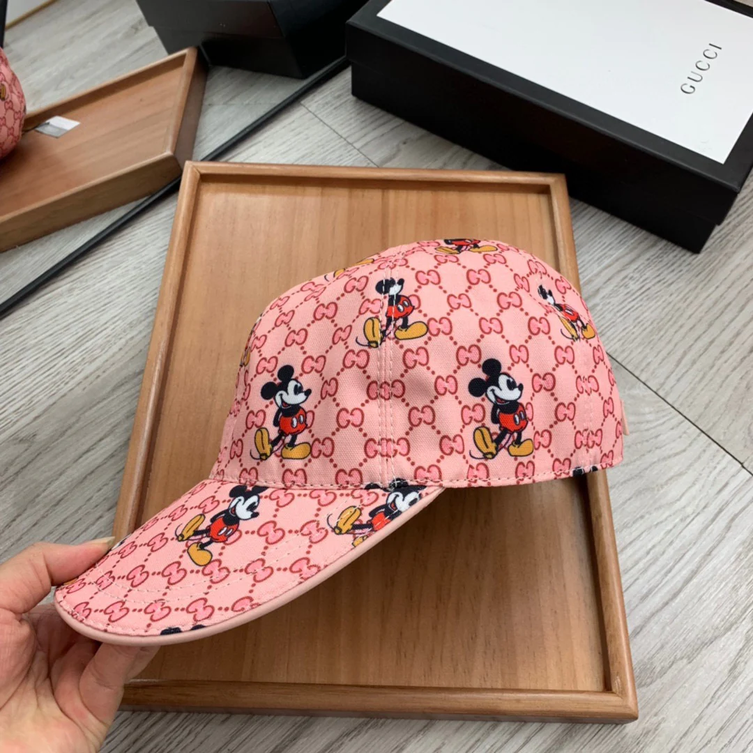 Pink, Blue and White Caps